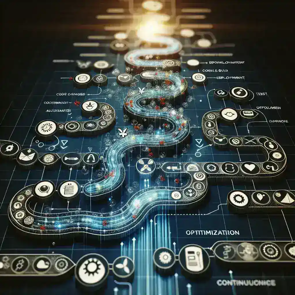 "Immagine che illustra le migliori piattaforme per l'ottimizzazione dei pipeline CI/CD, con grafici e diagrammi sui processi di integrazione e distribuzione continua nella guida completa."